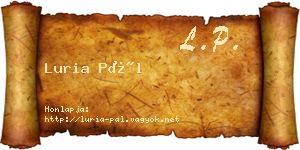 Luria Pál névjegykártya